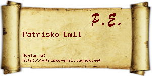 Patrisko Emil névjegykártya